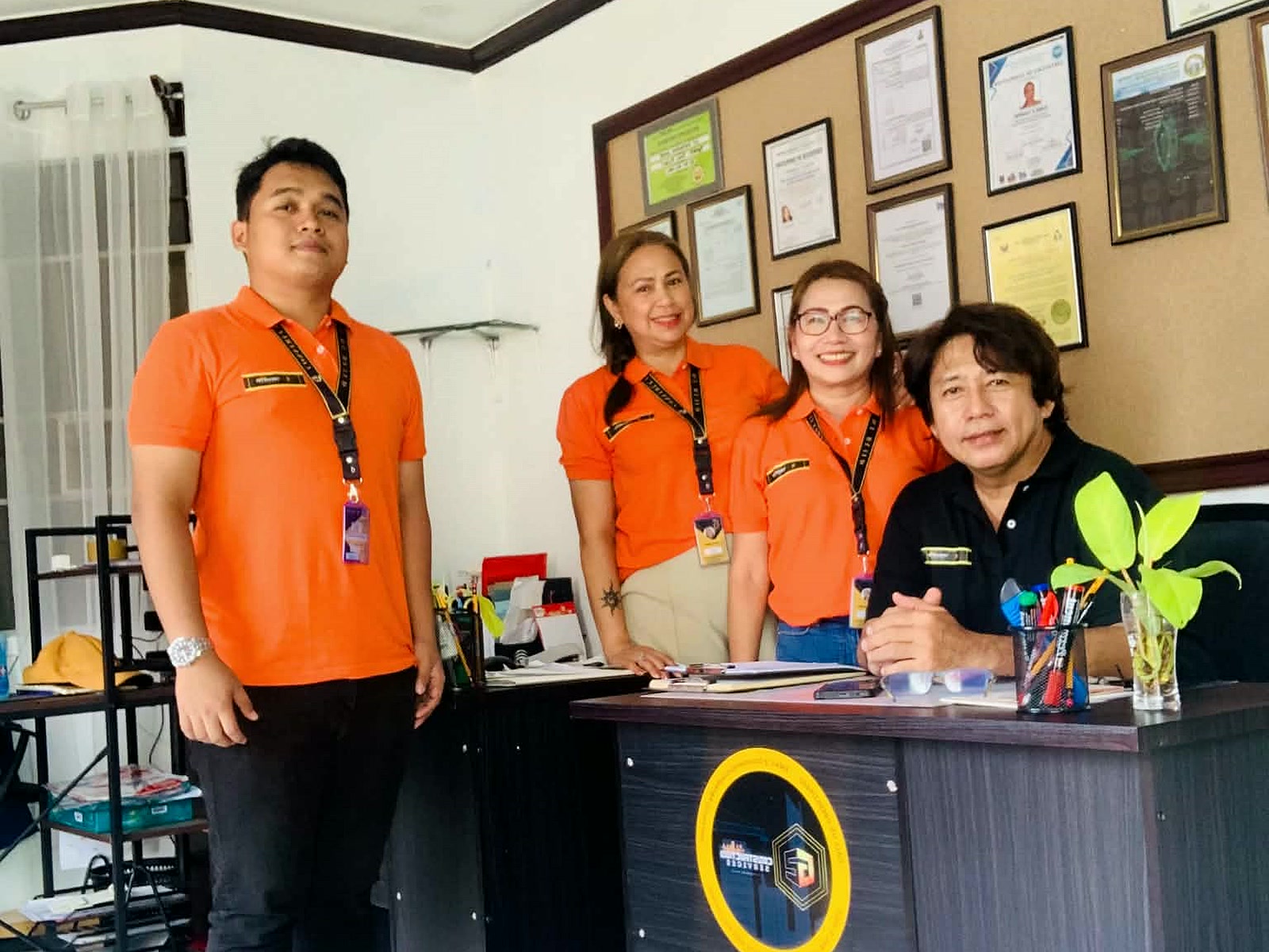 G2 Construction Services team coordinating project documentation in the office