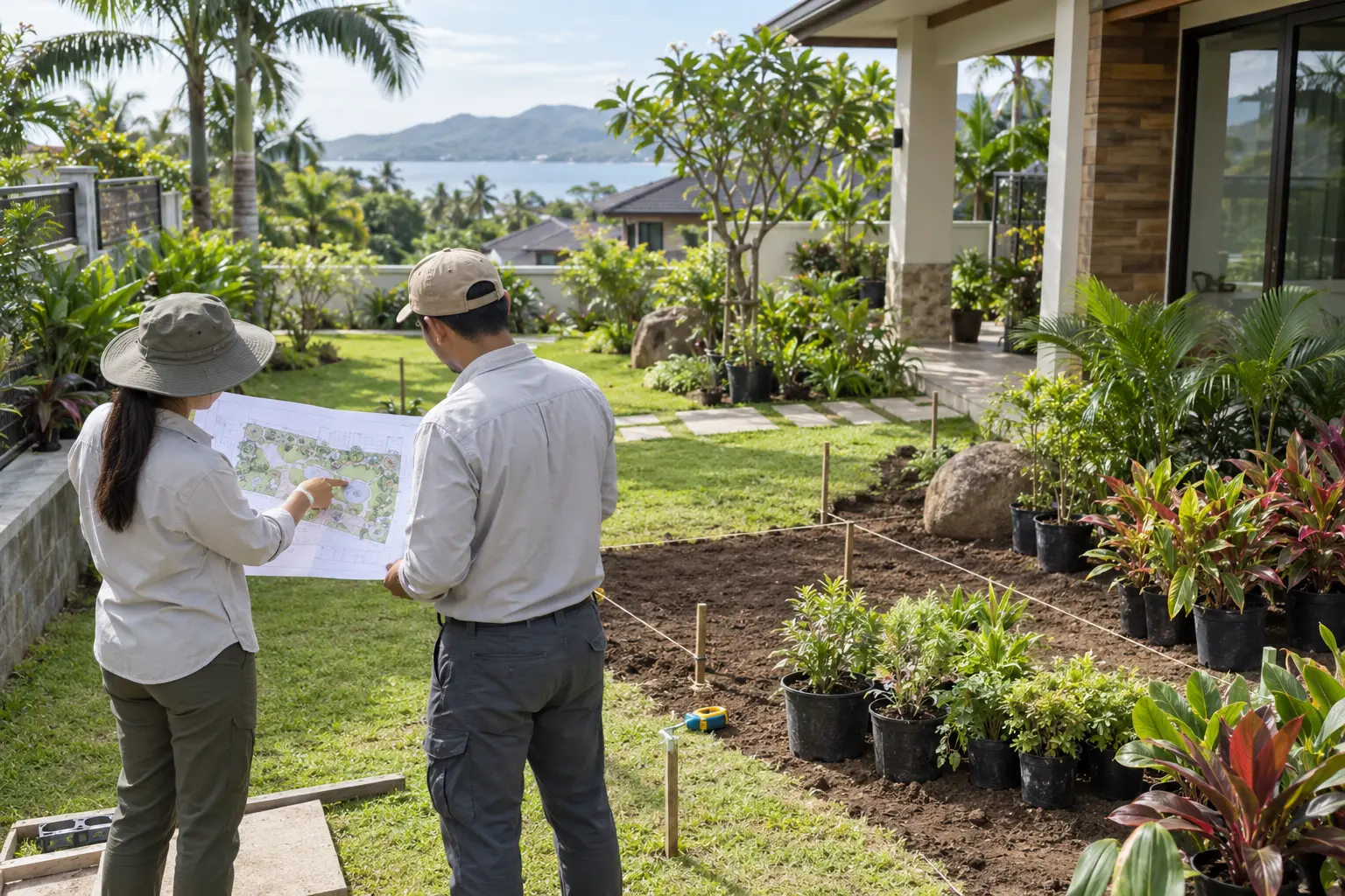Landscape design and planning for a tropical property