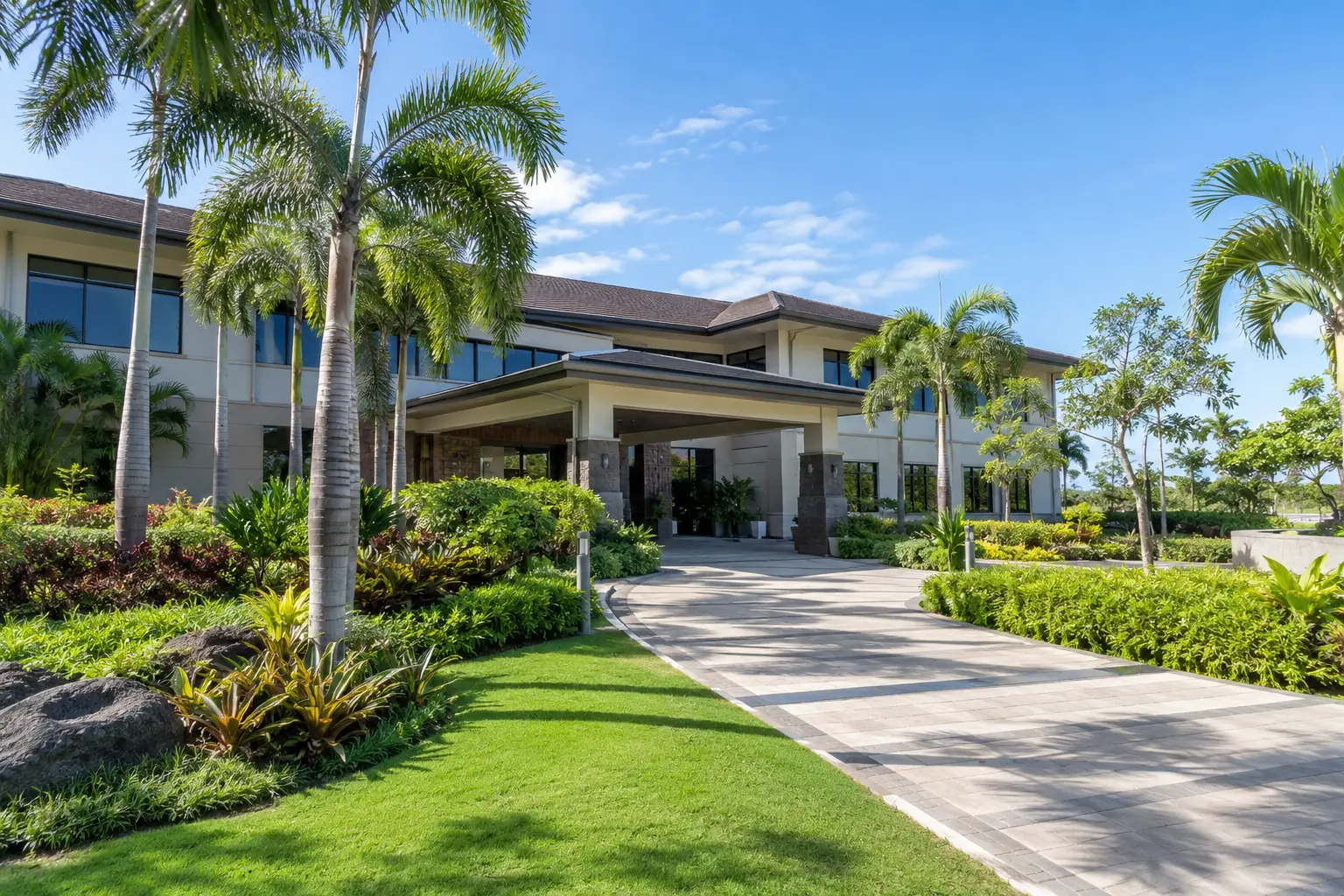 Commercial landscaping for a tropical property