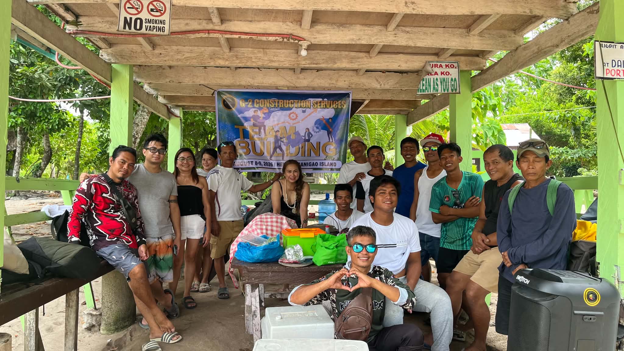 G2 Construction Services team group portrait at Canigao Island